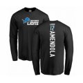 Detroit Lions #12 Danny Amendola Black Backer Long Sleeve T-Shirt