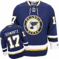 St. Louis Blues #17 Jaden Schwartz Premier Navy Blue Third NHL Jersey