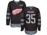 Detroit Red Wings #35 Jimmy Howard Black 1917-2017 100th Anniversary Stitched NHL Jersey