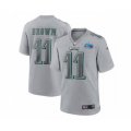Philadelphia Eagles #11 A.J. Brown Gray Super Bowl LVII Patch Atmosphere Fashion Stitched Game Jersey