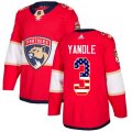 Florida Panthers #3 Keith Yandle Authentic Red USA Flag Fashion NHL Jersey