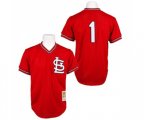 1985 St. Louis Cardinals #1 Ozzie Smith Authentic Red Throwback Baseball Jersey