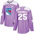 New York Rangers #25 Adam Cracknell Authentic Purple Fights Cancer Practice NHL Jersey