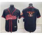 San Francisco 49ers Black Team Big Logo With Patch Cool Base Stitched Baseball Jersey