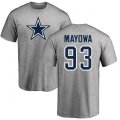 Dallas Cowboys #93 Benson Mayowa Ash Name & Number Logo T-Shirt