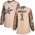 Dallas Stars #1 Gump Worsley Authentic Camo Veterans Day Practice NHL Jersey