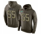New York Jets #55 Ryan Kalil Green Salute To Service Pullover Hoodie