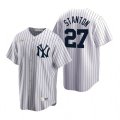 Nike New York Yankees #27 Giancarlo Stanton White Cooperstown Collection Home Stitched Baseball Jersey