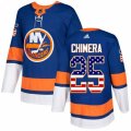New York Islanders #25 Jason Chimera Authentic Royal Blue USA Flag Fashion NHL Jersey