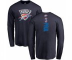 Oklahoma City Thunder #3 Chris Paul Navy Blue Backer Long Sleeve T-Shirt