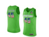 2016 US Flag Fashion Michigan State Spartans Denzel Valentine #45 College Basketball Authentic Jersey - Apple Green