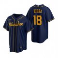 Nike Milwaukee Brewers #18 Keston Hiura Navy Alternate Stitched Baseball Jersey