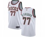 Milwaukee Bucks #77 Ersan Ilyasova Authentic White Fashion Hardwood Classics NBA Jersey