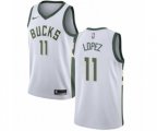 Milwaukee Bucks #11 Brook Lopez Swingman White NBA Jersey - Association Edition