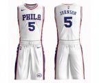 Philadelphia 76ers #5 Amir Johnson Swingman White Basketball Suit Jersey - Association Edition