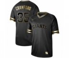 San Francisco Giants #35 Brandon Crawford Authentic Black Gold Fashion Baseball Jersey