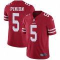 San Francisco 49ers #5 Bradley Pinion Red Team Color Vapor Untouchable Limited Player NFL Jersey