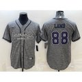 Dallas Cowboys #88 CeeDee Lamb Grey Gridiron With Patch Cool Base Stitched Baseball Jersey
