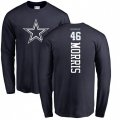 Dallas Cowboys #46 Alfred Morris Navy Blue Backer Long Sleeve T-Shirt