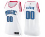 Women's Orlando Magic #00 Aaron Gordon Swingman White Pink Fashion Basketball Jersey