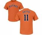 Houston Astros #11 Evan Gattis Orange Name & Number T-Shirt