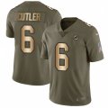 Miami Dolphins #6 Jay Cutler Limited Olive Gold 2017 Salute to Service NFL Jersey