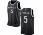 Detroit Pistons #5 Luke Kennard Authentic Black NBA Jersey - City Edition
