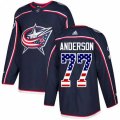 Columbus Blue Jackets #77 Josh Anderson Authentic Navy Blue USA Flag Fashion NHL Jersey