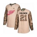 Detroit Red Wings #21 Dennis Cholowski Authentic Camo Veterans Day Practice NHL Jersey