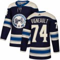 Columbus Blue Jackets #74 Sam Vigneault Authentic Navy Blue Alternate NHL Jersey