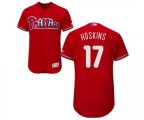 Philadelphia Phillies #17 Rhys Hoskins Red Alternate Flex Base Authentic Collection Baseball Jersey