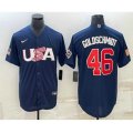 USA Baseball #46 Paul Goldschmidt 2023 Navy World Baseball Classic Stitched Jersey