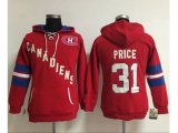 Women Montreal Canadiens #31 Carey Price Red Old Time Heidi NHL Hoodie