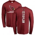 Arizona Cardinals #28 Jamar Taylor Maroon Backer Long Sleeve T-Shirt