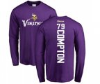 Minnesota Vikings #79 Tom Compton Purple Backer Long Sleeve T-Shirt