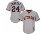 Detroit Tigers #24 Miguel Cabrera Replica Grey Cooperstown MLB Jersey