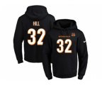 Cincinnati Bengals #32 Jeremy Hill Black Name & Number Pullover NFL Hoodie