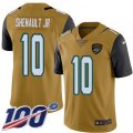 Jacksonville Jaguars #10 Laviska Shenault Jr. Gold Stitched Limited Rush 100th Season Jersey