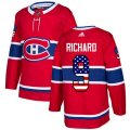 Montreal Canadiens #9 Maurice Richard Authentic Red USA Flag Fashion NHL Jersey