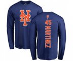 New York Mets #45 Pedro Martinez Royal Blue Backer Long Sleeve T-Shirt