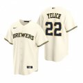 Nike Milwaukee Brewers #22 Christian Yelich Cream Home Stitched Baseball Jersey