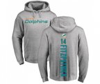 Miami Dolphins #14 Ryan Fitzpatrick Ash Backer Pullover Hoodie