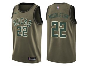 Milwaukee Bucks #22 Khris Middleton Green Salute to Service NBA Swingman Jersey