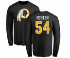 Washington Redskins #54 Mason Foster Black Name & Number Logo Long Sleeve T-Shirt