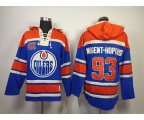Edmonton Oilers #93 Ryan Nugent-Hopkins Blue Pullover Hooded