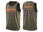 Phoenix Suns #34 Charles Barkley Green Salute to Service NBA Swingman Jerse