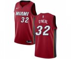 Miami Heat #32 Shaquille O'Neal Authentic Red Basketball Jersey Statement Edition