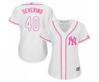 Women's New York Yankees #40 Luis Severino Authentic White Fashion Cool Base Baseball Jersey