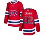 Montreal Canadiens #92 Jonathan Drouin Authentic Red Drift Fashion NHL Jersey