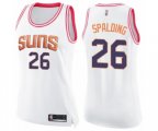 Women's Phoenix Suns #26 Ray Spalding Swingman White Pink Fashion Basketball Jersey